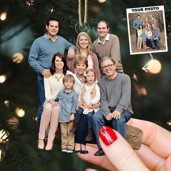 Our Blessed Family - Personalized Photo Mica Ornament - Christmas Gift For Family, Family Members