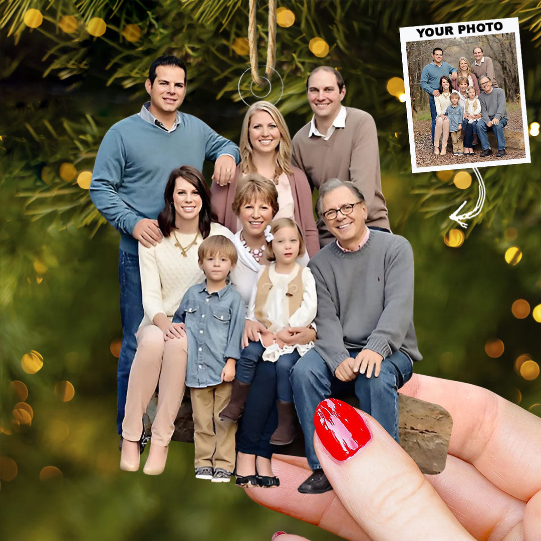 Our Blessed Family - Personalized Photo Mica Ornament - Christmas Gift For Family, Family Members