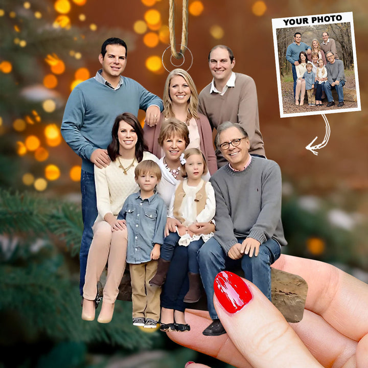 Our Blessed Family - Personalized Photo Mica Ornament - Christmas Gift For Family, Family Members