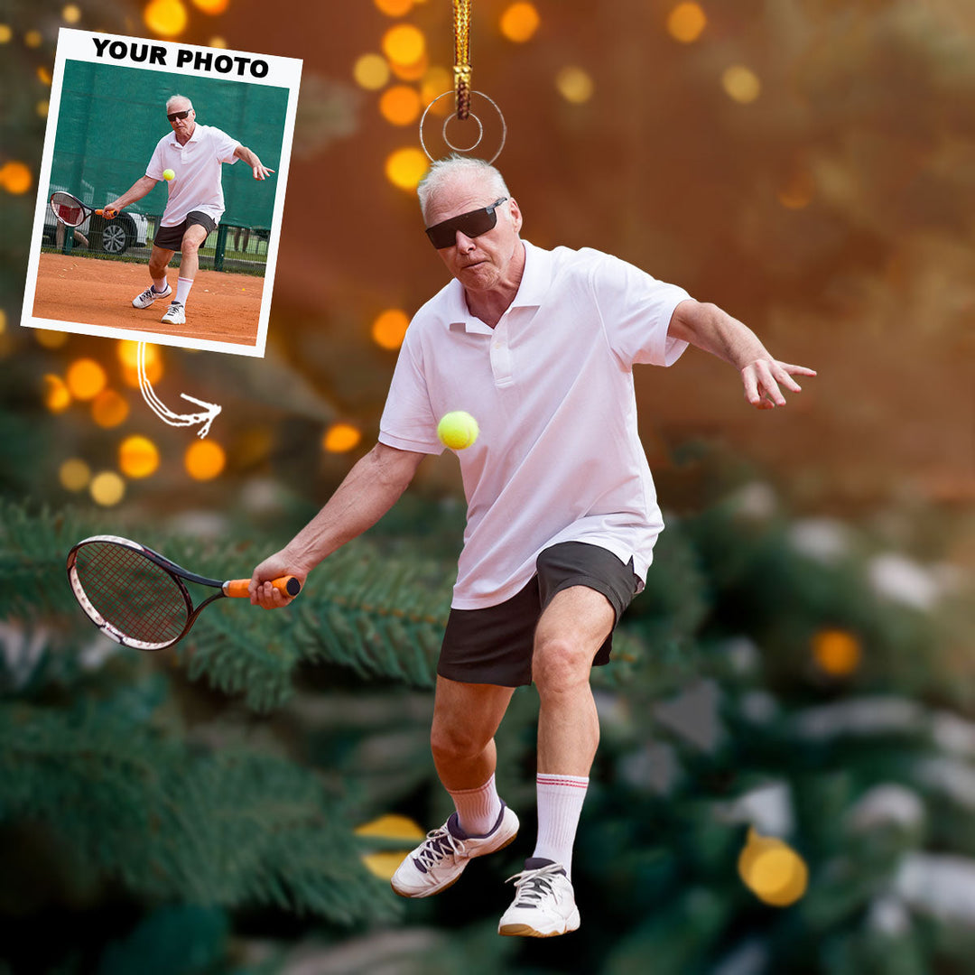 Leisure Time - Personalized Photo Mica Ornament - Christmas Gift For Tennis Players, Tennis Lovers