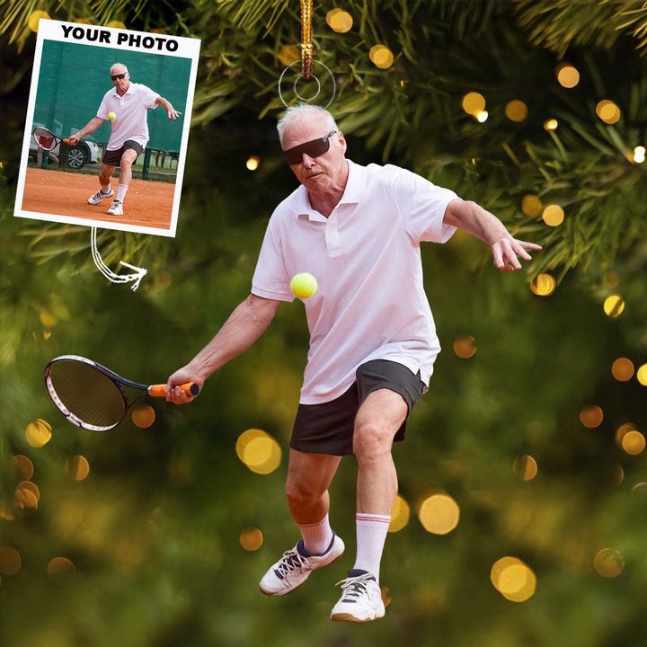 Leisure Time - Personalized Photo Mica Ornament - Christmas Gift For Tennis Players, Tennis Lovers