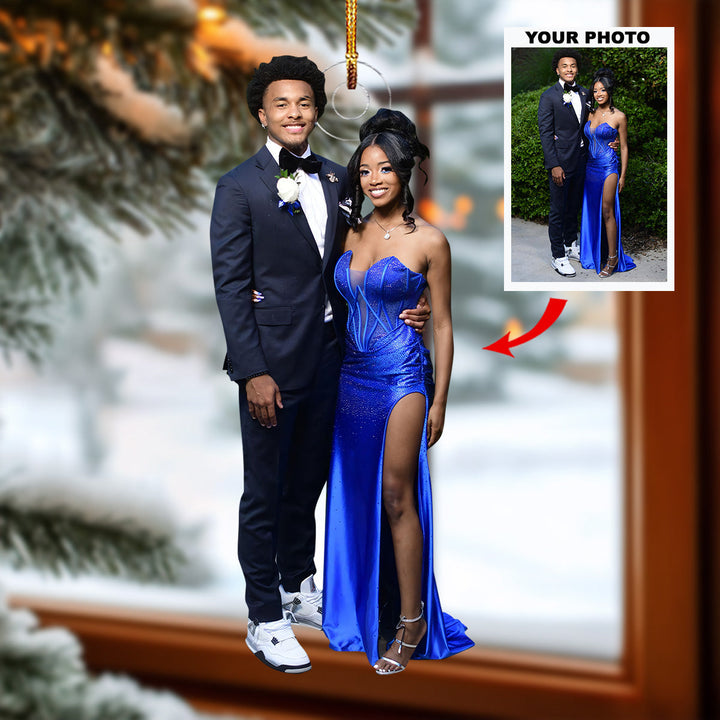 Timeless Together - Personalized Photo Mica Ornament - Christmas Gift For Couple Members, Wedding Couple, Wife, Husband