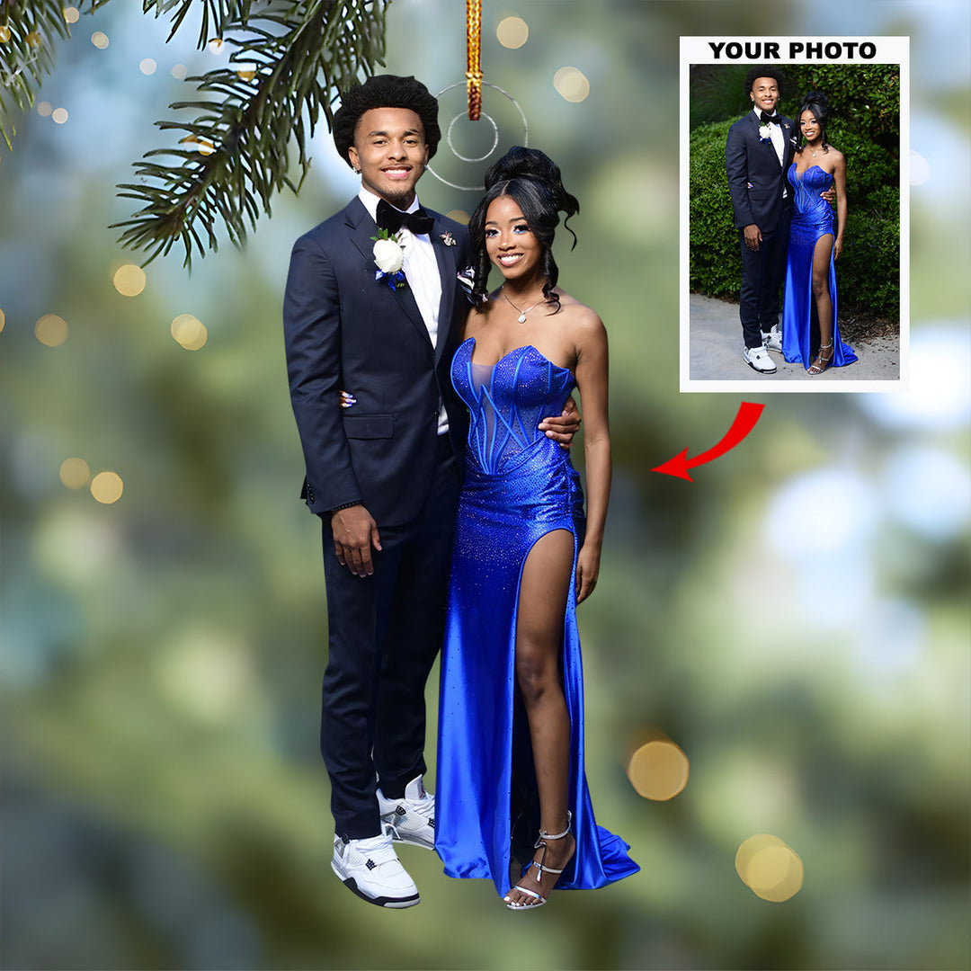 Timeless Together - Personalized Photo Mica Ornament - Christmas Gift For Couple Members, Wedding Couple, Wife, Husband