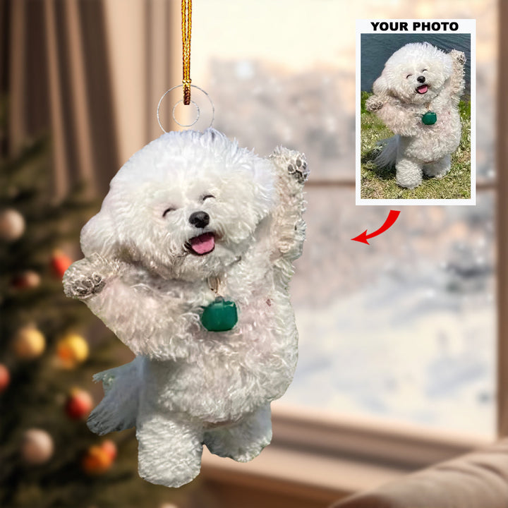 Joyful Cloud - Personalized Photo Mica Ornament - Gift For Dog Lovers, Pet Lovers, Dog Mom, Dog Dad