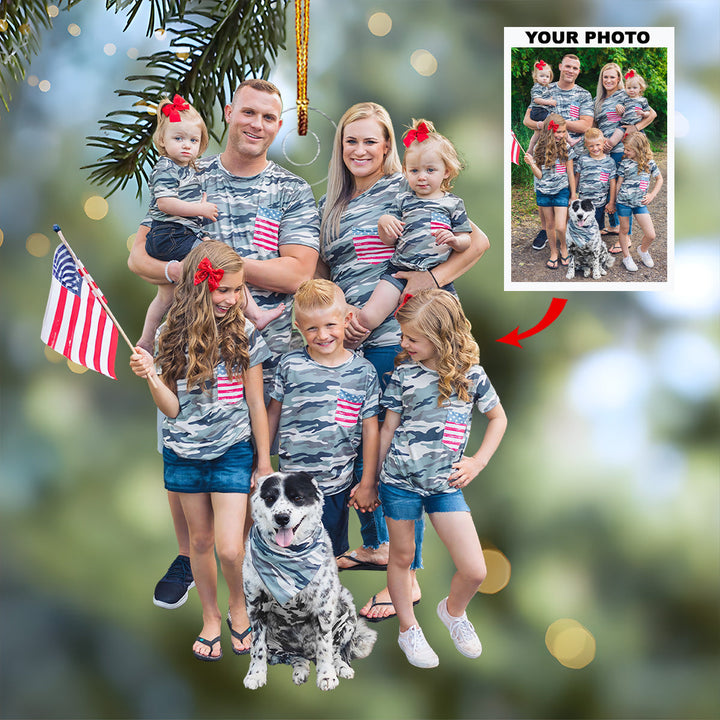 Family Portrait - Personalized Photo Mica Ornament - Christmas Gift For Family Members