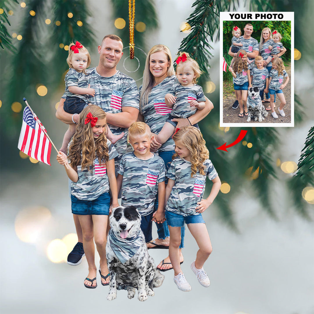 Family Portrait - Personalized Photo Mica Ornament - Christmas Gift For Family Members