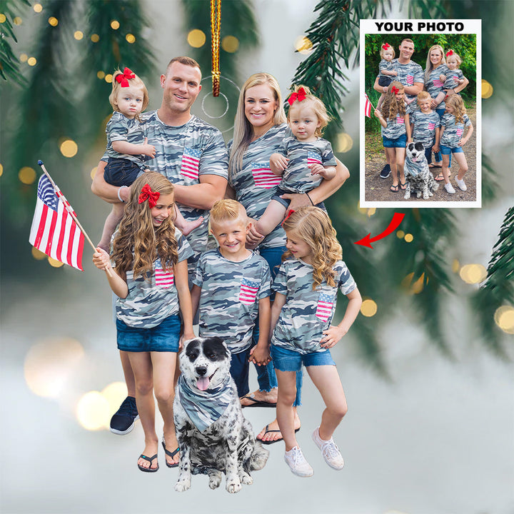 Family Portrait - Personalized Photo Mica Ornament - Christmas Gift For Family Members