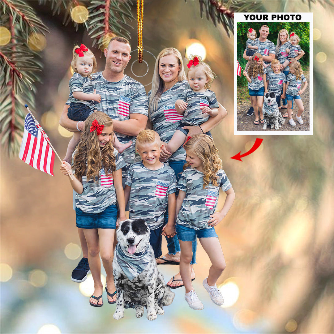 Family Portrait - Personalized Photo Mica Ornament - Christmas Gift For Family Members