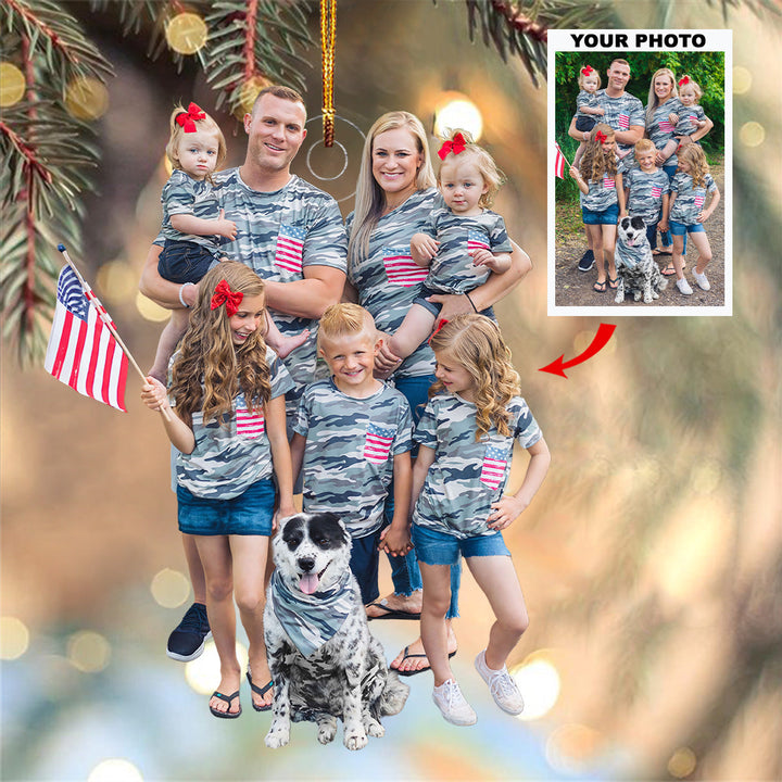 Family Portrait - Personalized Photo Mica Ornament - Christmas Gift For Family Members