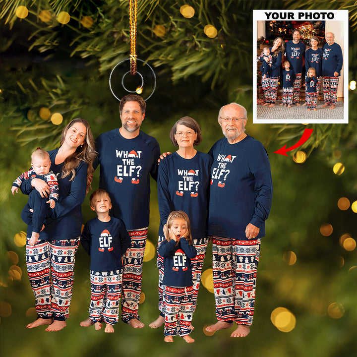 Our Happy Place - Personalized Photo Mica Ornament - Christmas Gift For Family Members