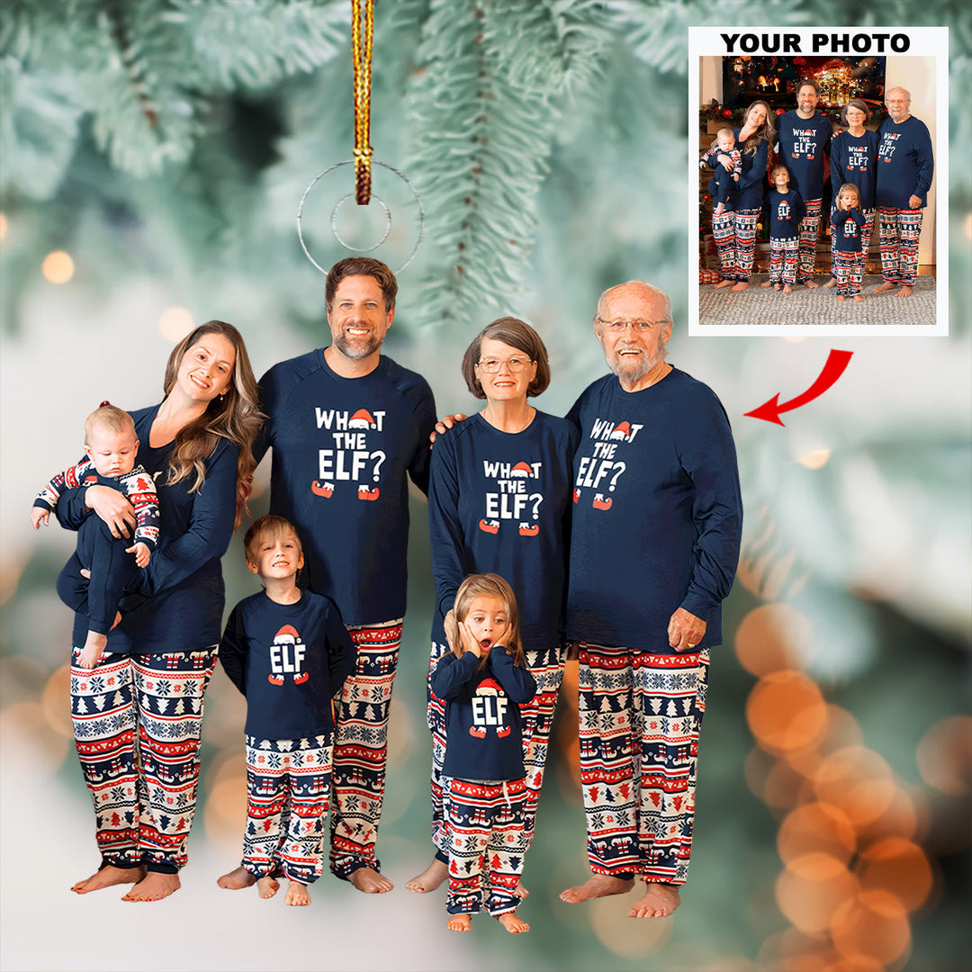 Our Happy Place - Personalized Photo Mica Ornament - Christmas Gift For Family Members