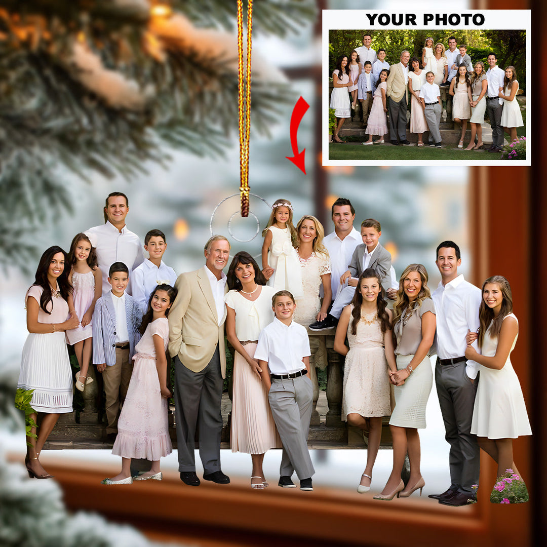 Together Forever Frames - Personalized Photo Mica Ornament - Christmas Gift For Family Members