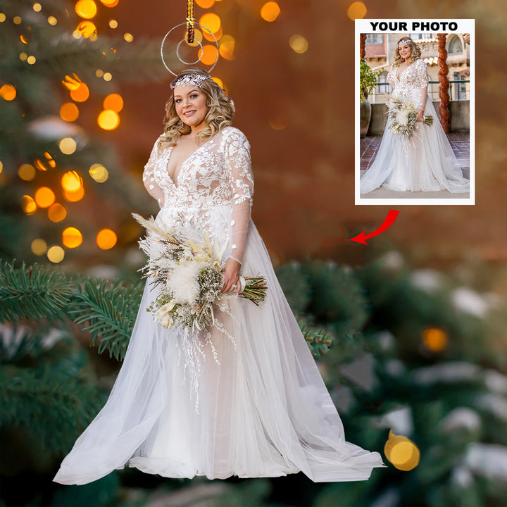 Blissful Beginnings Gallery - Personalized Photo Mica Ornament - Christmas Gift For Family Members, Wedding Couple, Wife, Husband