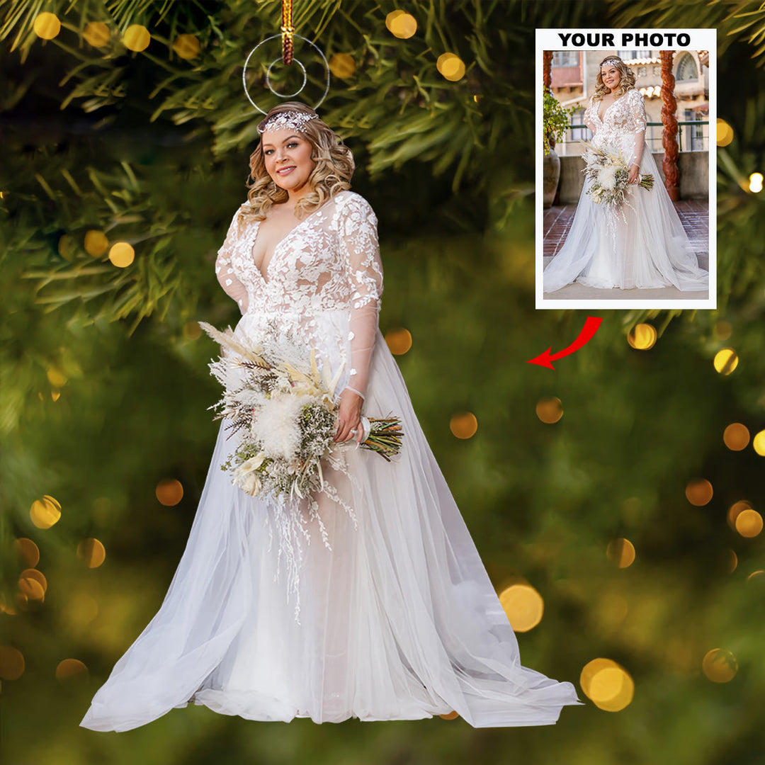 Blissful Beginnings Gallery - Personalized Photo Mica Ornament - Christmas Gift For Family Members, Wedding Couple, Wife, Husband