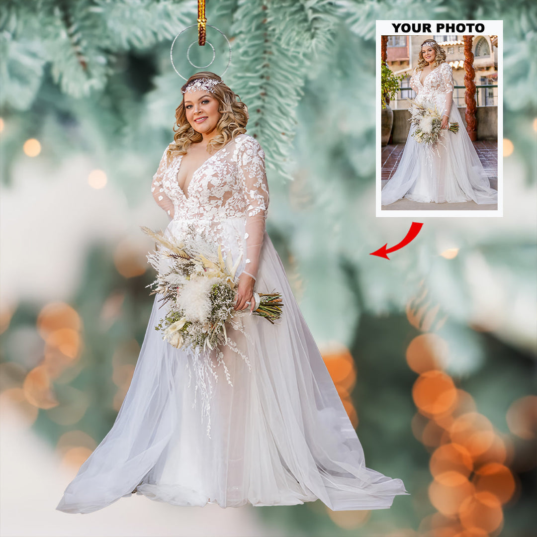 Blissful Beginnings Gallery - Personalized Photo Mica Ornament - Christmas Gift For Family Members, Wedding Couple, Wife, Husband