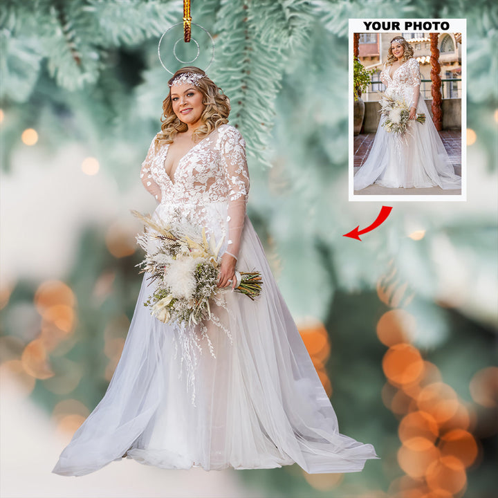 Blissful Beginnings Gallery - Personalized Photo Mica Ornament - Christmas Gift For Family Members, Wedding Couple, Wife, Husband