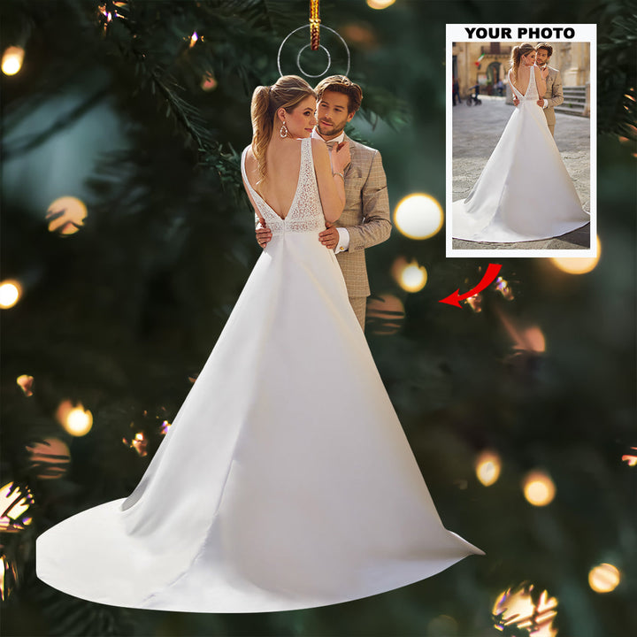 Ever After Portraits - Personalized Photo Mica Ornament - Christmas Gift For Family Members, Wedding Couple, Wife, Husband