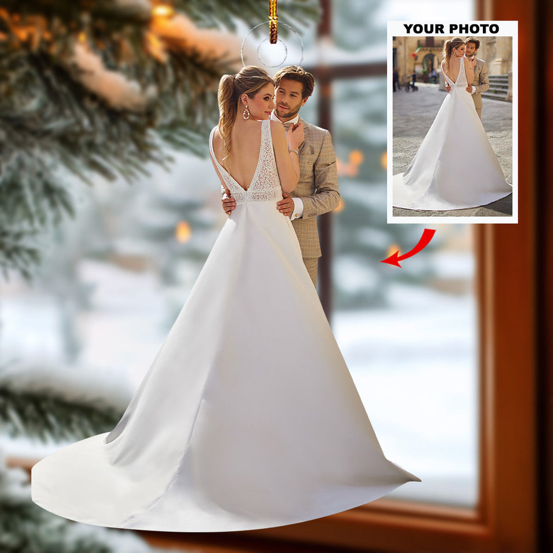 Ever After Portraits - Personalized Photo Mica Ornament - Christmas Gift For Family Members, Wedding Couple, Wife, Husband