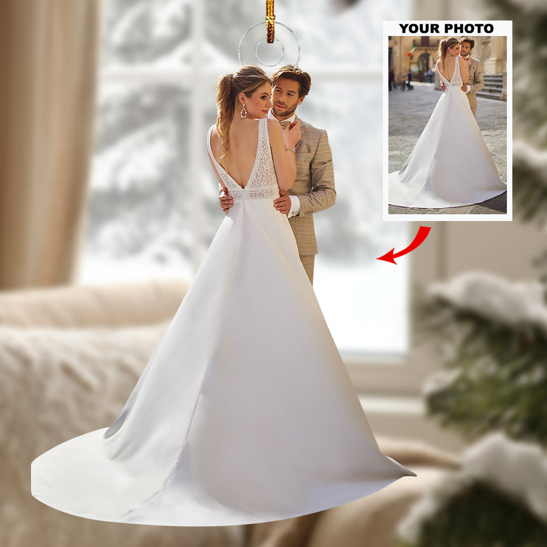 Ever After Portraits - Personalized Photo Mica Ornament - Christmas Gift For Family Members, Wedding Couple, Wife, Husband