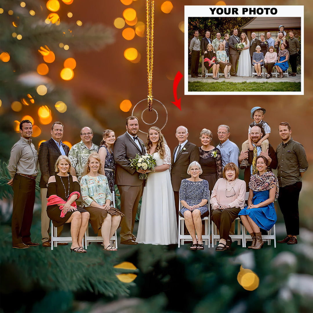 Radiance of Love - Personalized Photo Mica Ornament - Christmas Gift For Family Members, Wedding Couple, Wife, Husband