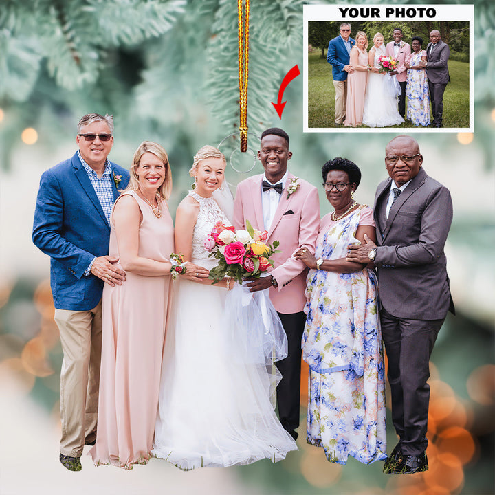 Timeless Union Frames - Personalized Photo Mica Ornament - Christmas Gift For Family Members, Wedding Couple, Wife, Husband