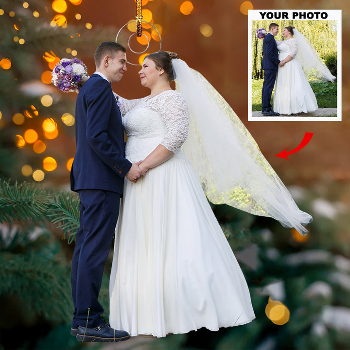 True Love Chronicles - Personalized Photo Mica Ornament - Christmas Gift For Family Members, Wedding Couple, Wife, Husband