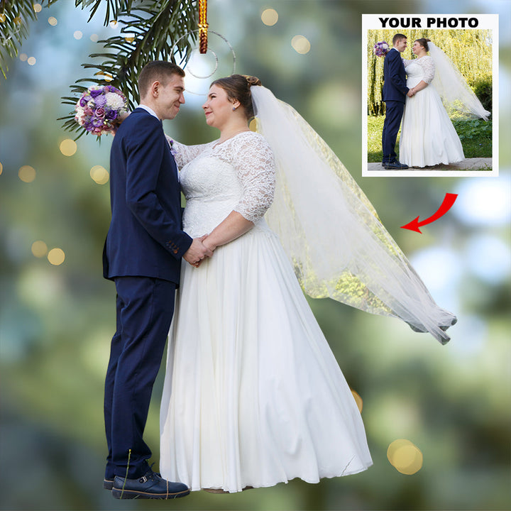 True Love Chronicles - Personalized Photo Mica Ornament - Christmas Gift For Family Members, Wedding Couple, Wife, Husband