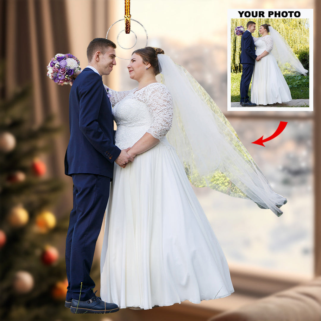 True Love Chronicles - Personalized Photo Mica Ornament - Christmas Gift For Family Members, Wedding Couple, Wife, Husband