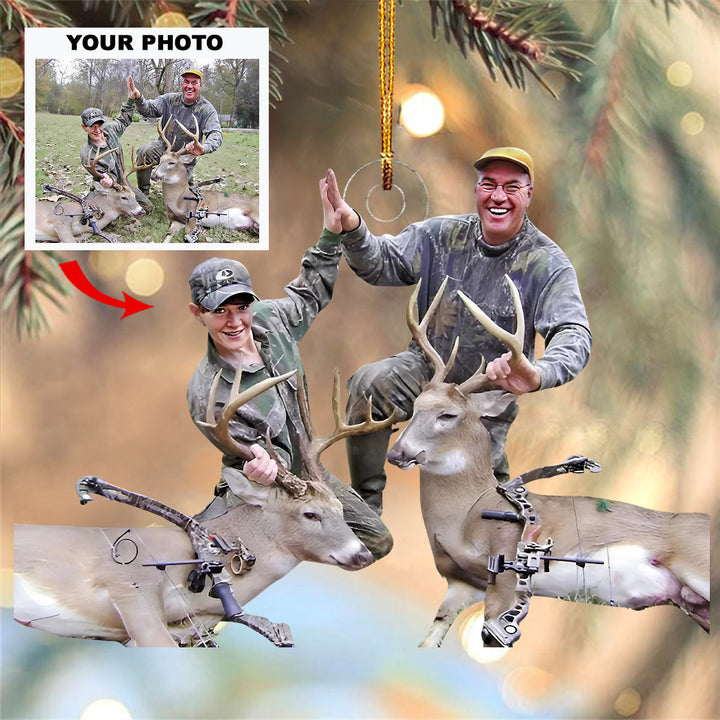 Hunting Buddies - Personalized Photo Mica Ornament - Gift For Hunting Lovers