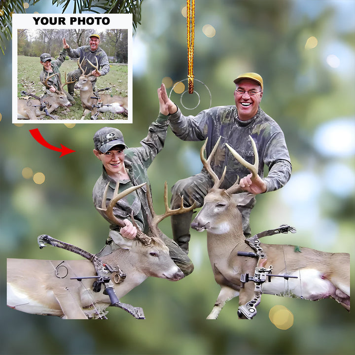 Hunting Buddies - Personalized Photo Mica Ornament - Gift For Hunting Lovers