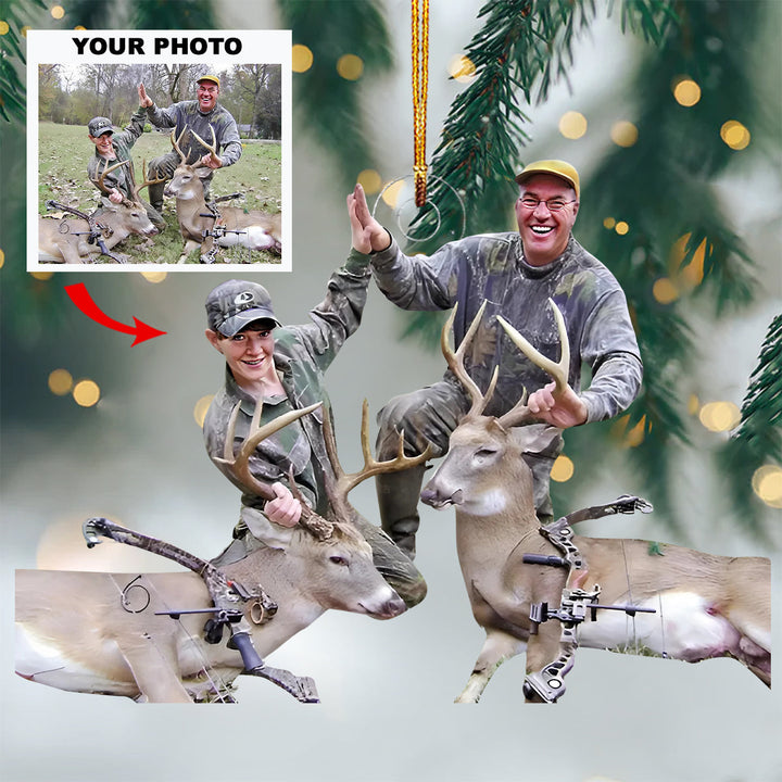 Hunting Buddies - Personalized Photo Mica Ornament - Gift For Hunting Lovers