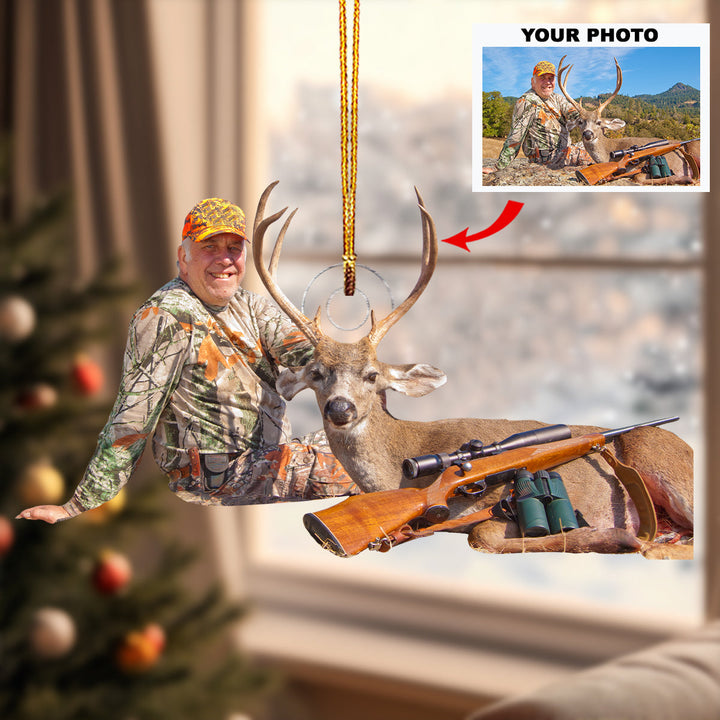 Hunting Is Life - Personalized Photo Mica Ornament - Gift For Hunting Lovers