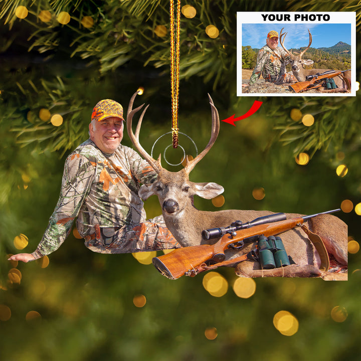 Hunting Is Life - Personalized Photo Mica Ornament - Gift For Hunting Lovers