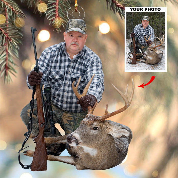 Winter Prize - Personalized Photo Mica Ornament - Gift For Hunting Lovers
