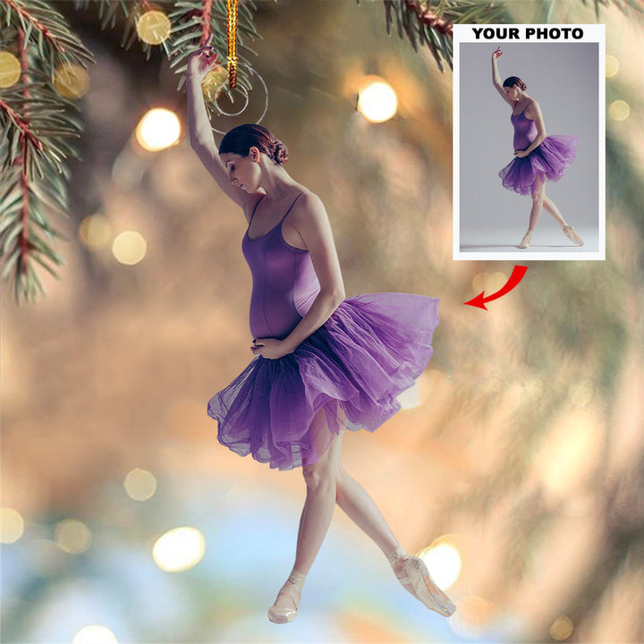 Graceful Glow Ballet - Personalized Photo Mica Ornament - Christmas Gift For Sport Lovers, Ballet Lovers, Pregnant Moments