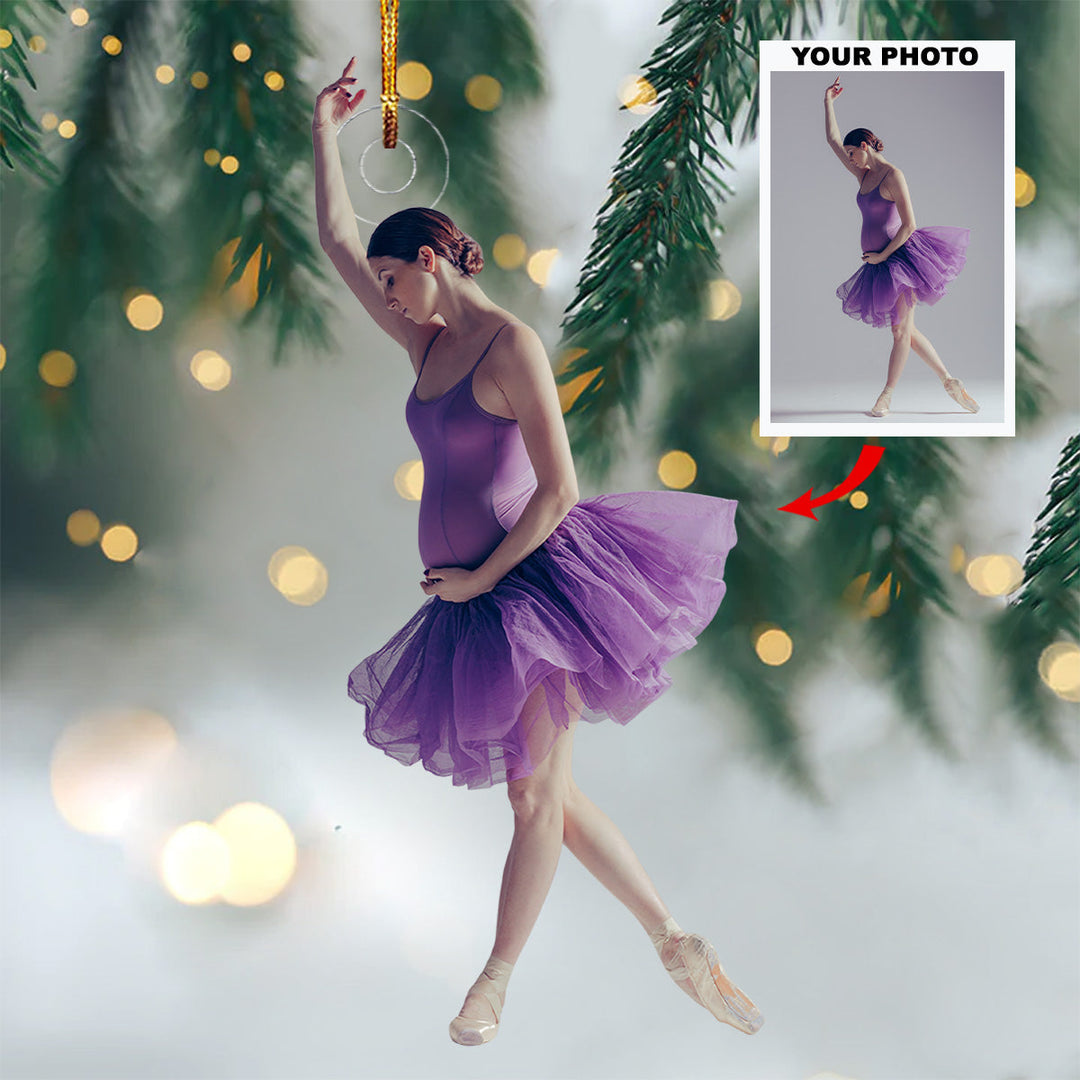 Graceful Glow Ballet - Personalized Photo Mica Ornament - Christmas Gift For Sport Lovers, Ballet Lovers, Pregnant Moments