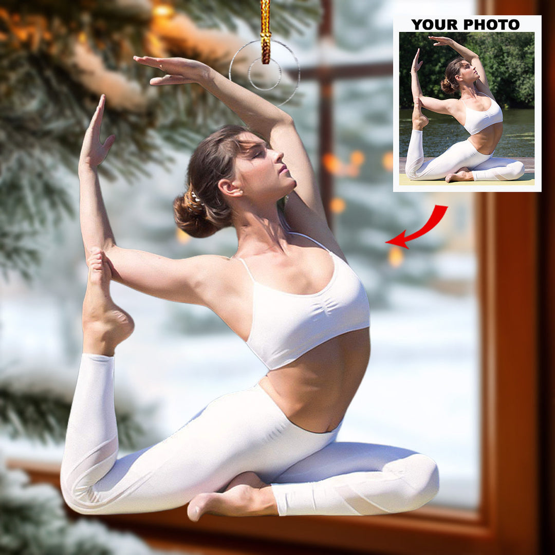 Breath and Balance - Personalized Photo Mica Ornament - Christmas Gift For Sport Lovers, Yoga Lovers