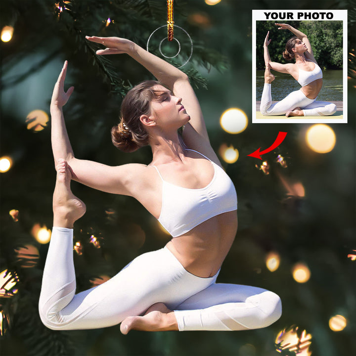 Breath and Balance - Personalized Photo Mica Ornament - Christmas Gift For Sport Lovers, Yoga Lovers