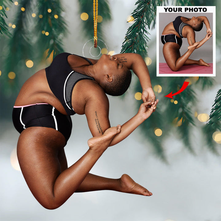 Inner Harmony Haven - Personalized Photo Mica Ornament - Christmas Gift For Sport Lovers, Yoga Lovers