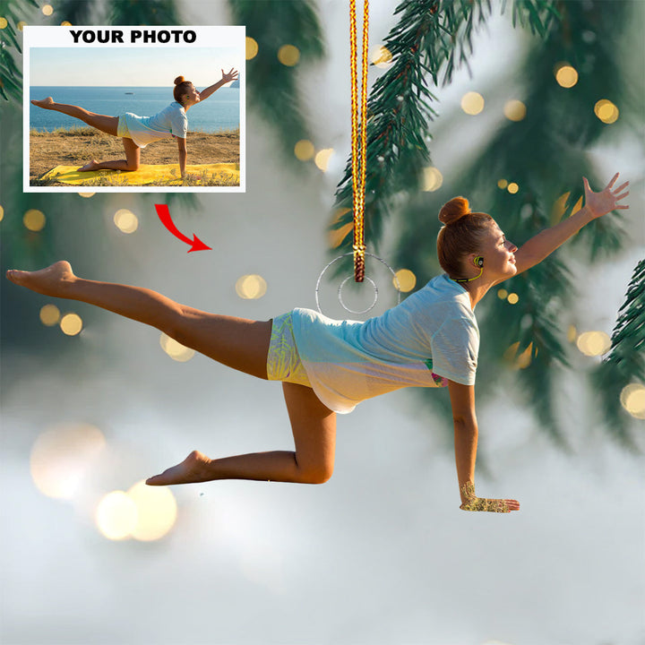 Serenity Flow - Personalized Photo Mica Ornament - Christmas Gift For Sport Lovers, Yoga Lovers