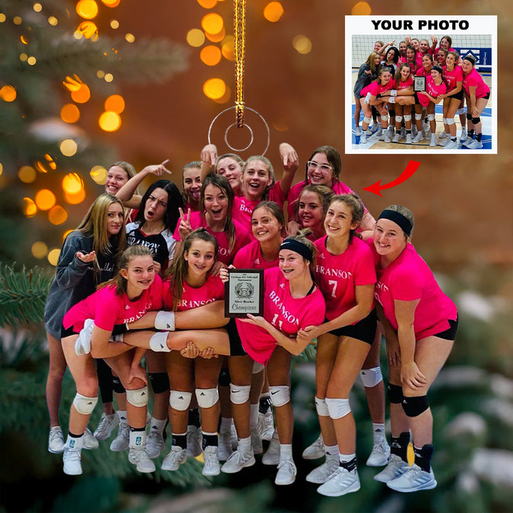 Team Spirit - Personalized Photo Mica Ornament - Gift For Volleyball Players, Volleyball Lovers