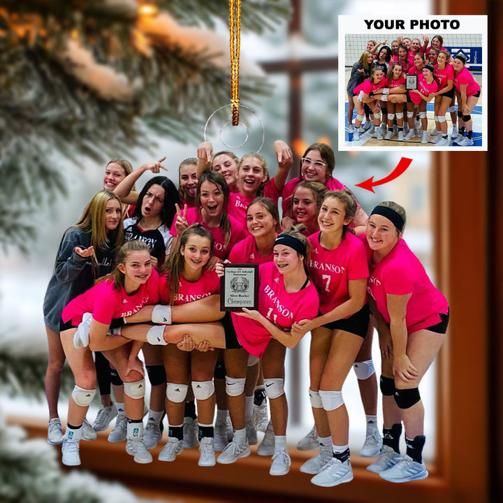 Team Spirit - Personalized Photo Mica Ornament - Gift For Volleyball Players, Volleyball Lovers