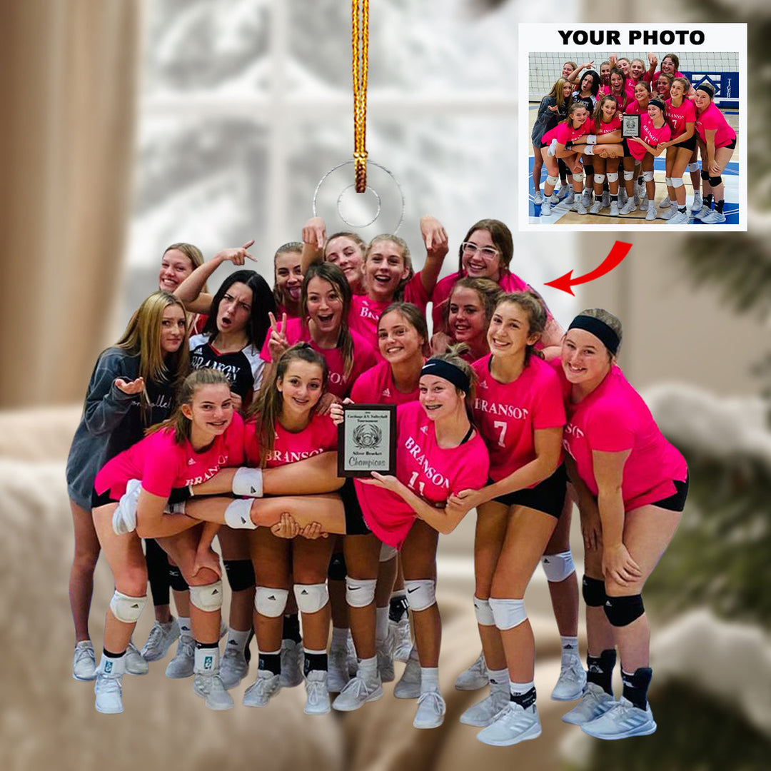 Team Spirit - Personalized Photo Mica Ornament - Gift For Volleyball Players, Volleyball Lovers