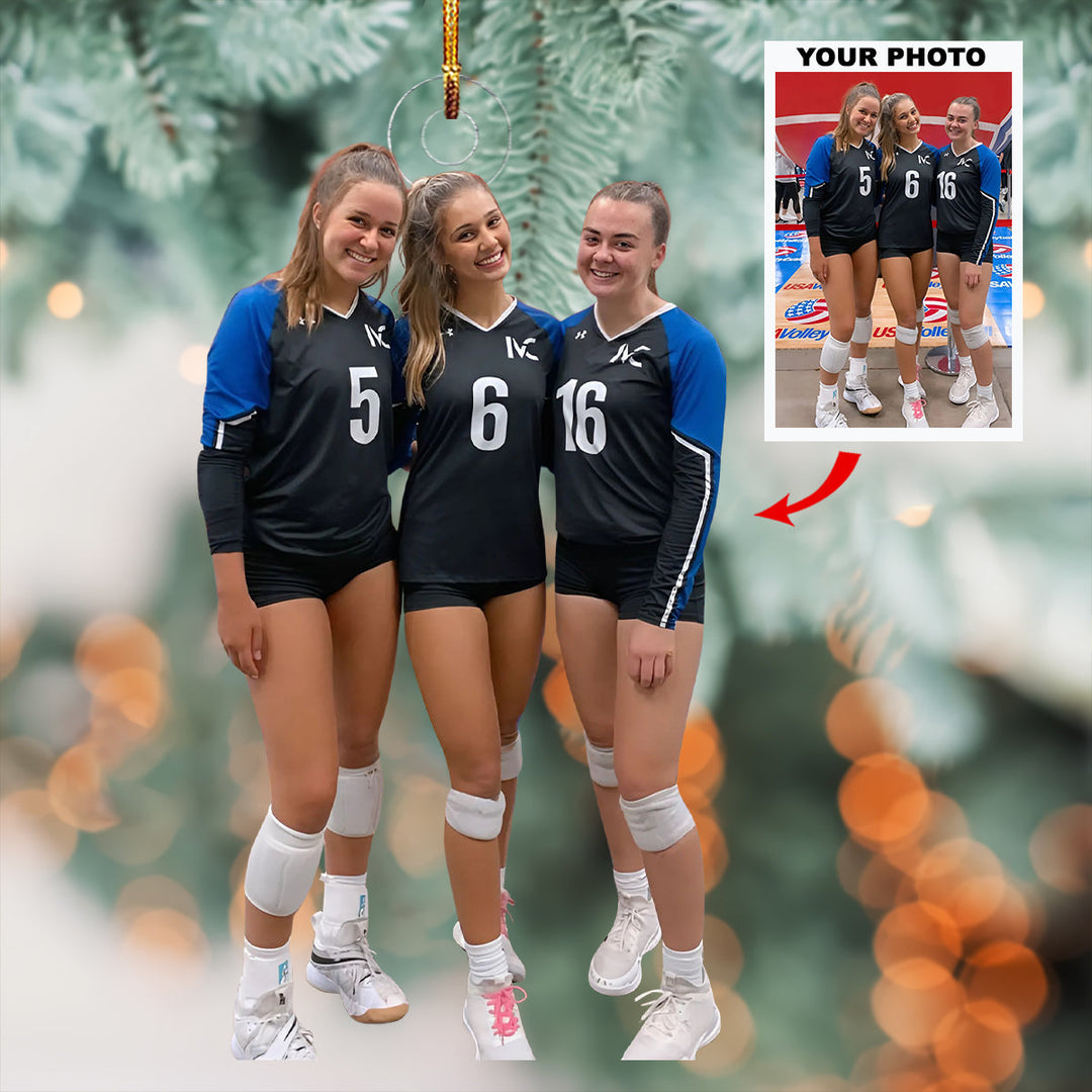 Volley Vibes Girls - Personalized Photo Mica Ornament - Gift For Volleyball Players, Volleyball Lovers