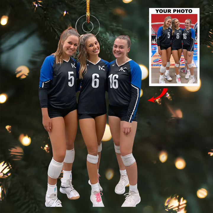 Volley Vibes Girls - Personalized Photo Mica Ornament - Gift For Volleyball Players, Volleyball Lovers