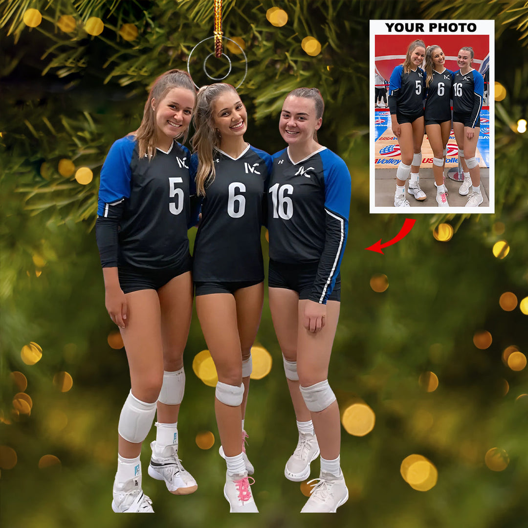 Volley Vibes Girls - Personalized Photo Mica Ornament - Gift For Volleyball Players, Volleyball Lovers