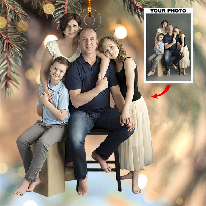 Heartfelt Harmony - Personalized Photo Mica Ornament - Christmas Gift For Family, Family Members