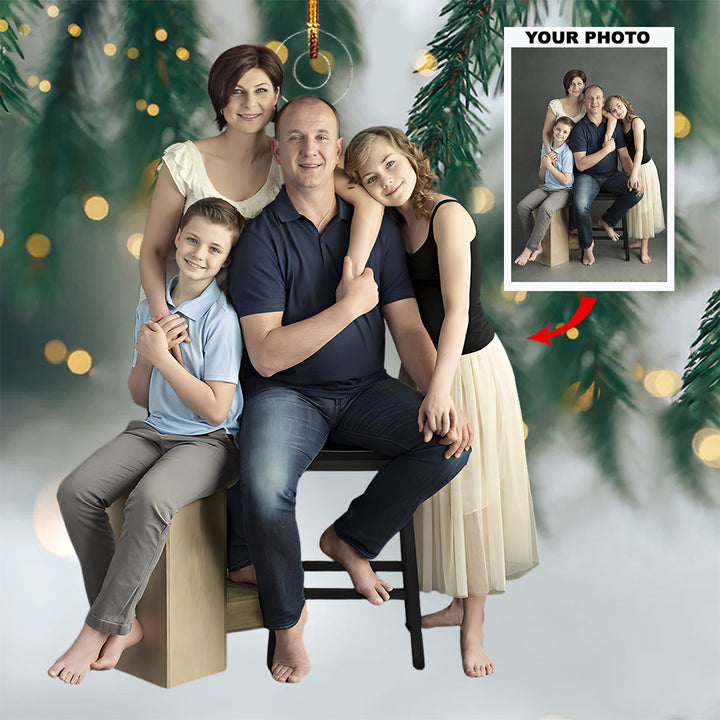 Heartfelt Harmony - Personalized Photo Mica Ornament - Christmas Gift For Family, Family Members