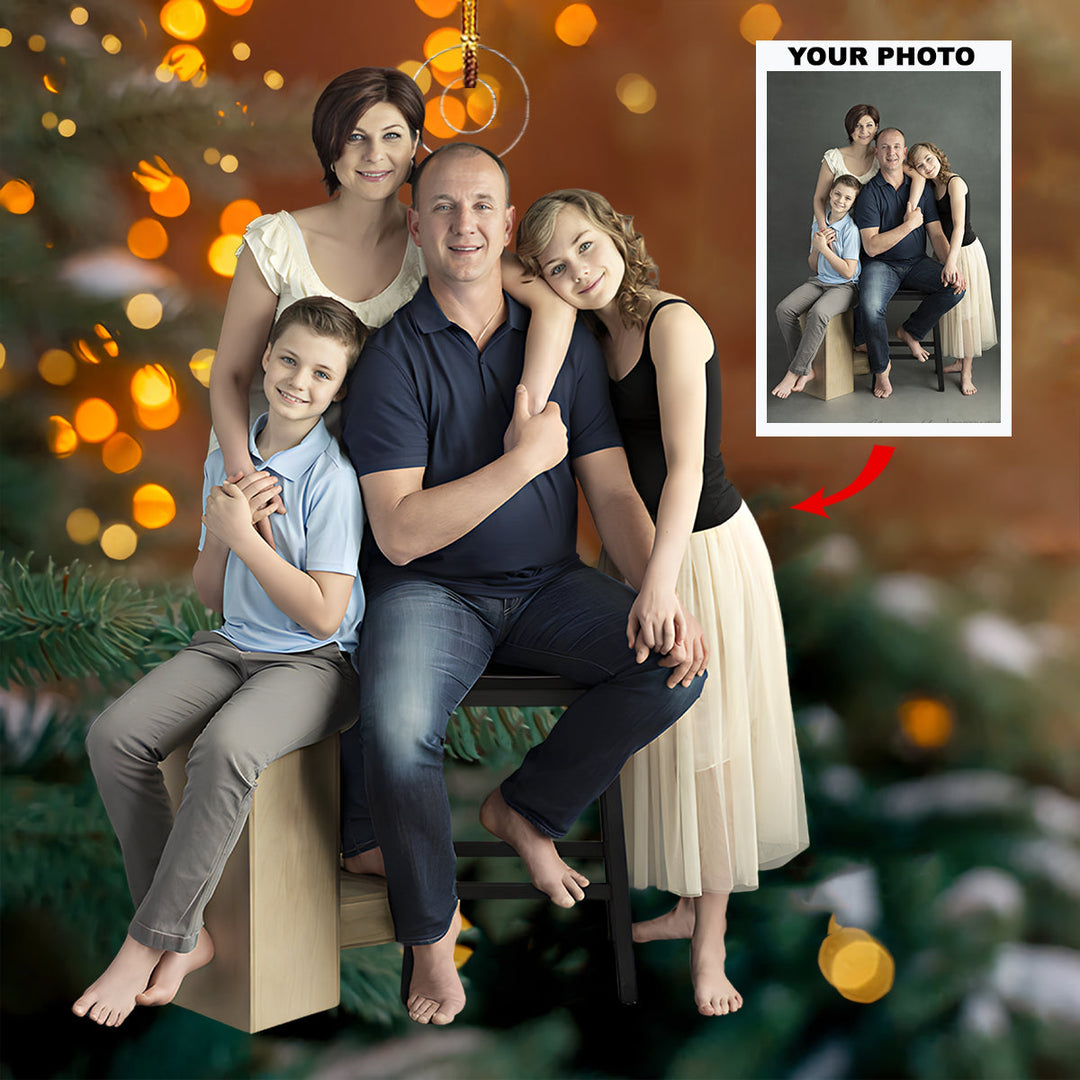 Heartfelt Harmony - Personalized Photo Mica Ornament - Christmas Gift For Family, Family Members
