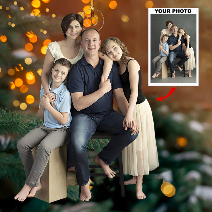 Heartfelt Harmony - Personalized Photo Mica Ornament - Christmas Gift For Family, Family Members